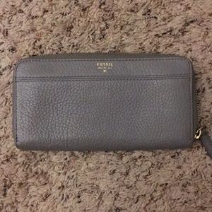 Gray leather Fossil wallet